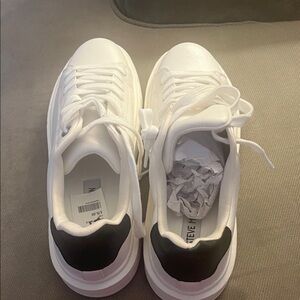 Steve Madden White Sneakers with Black Detail, New